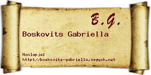 Boskovits Gabriella névjegykártya