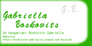 gabriella boskovits business card